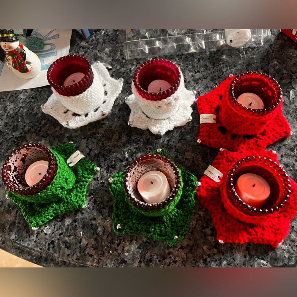 Handmade candle holders set of 6 SOLD